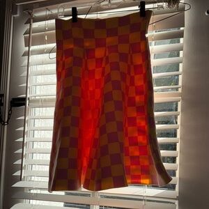 Checkered Pink and Yellow Women's Skirt